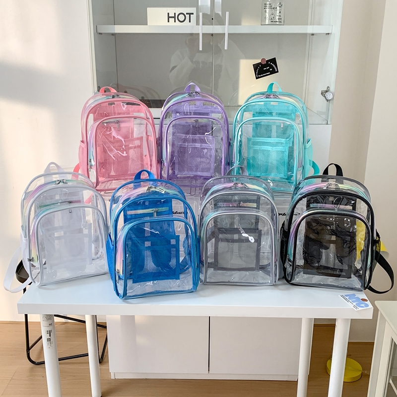 Women Bags Sale - حقيبة ظهر شفافة من البولي فينيل