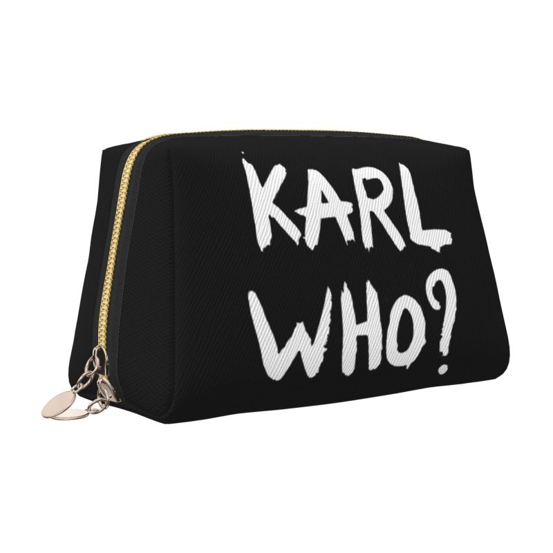 Women'S Karl Bags - حقيبة مكياج جلدية مطبوعة من كارل