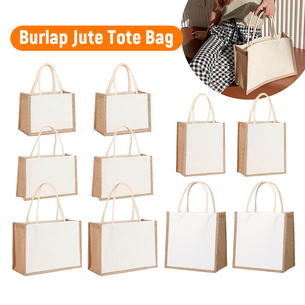 Women Bags Jute - حقيبة يد نسائية كبيرة السعة من