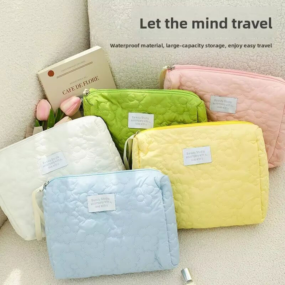 Women Bags New - حقيبة مكياج نسائية جديدة بنقشة زهور،