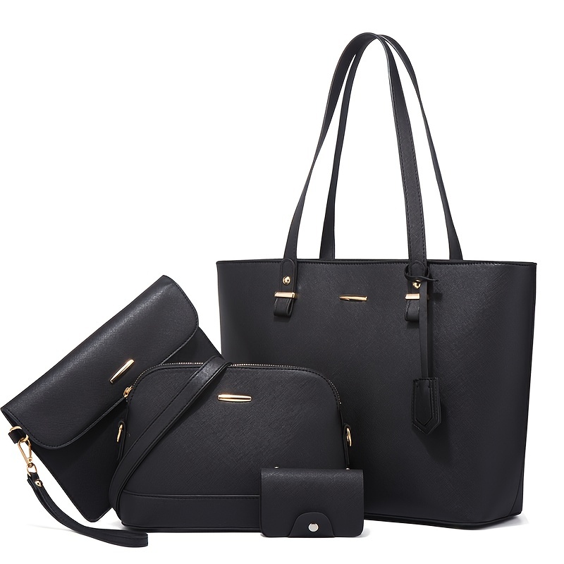 Women Bags Leather - 4 قطع أزياء المرأة حقيبة مجموعات