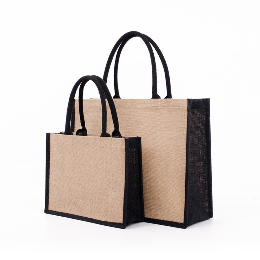 Women Bags Jute - حقيبة تسوق من الخيش صديقة للبيئة،