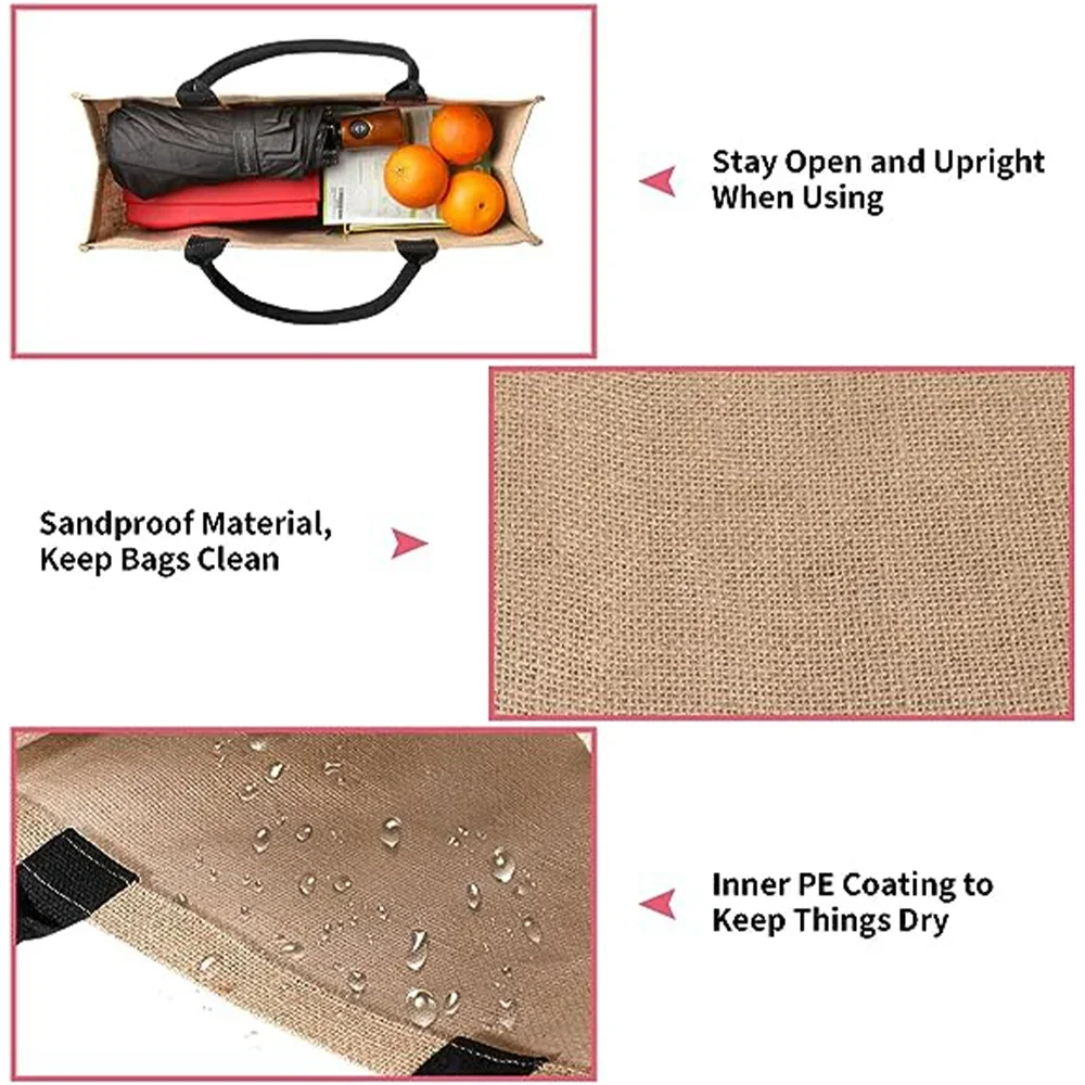 حقيبة تسوق من الكتان بنمط السا - مراجعة Women Bags Jute وسعره