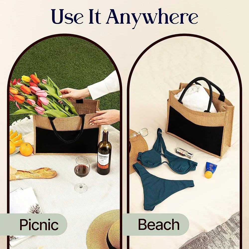 حمل حقيبة قابلة لإعادة الاستخد - مراجعة Women Bags Jute وسعره
