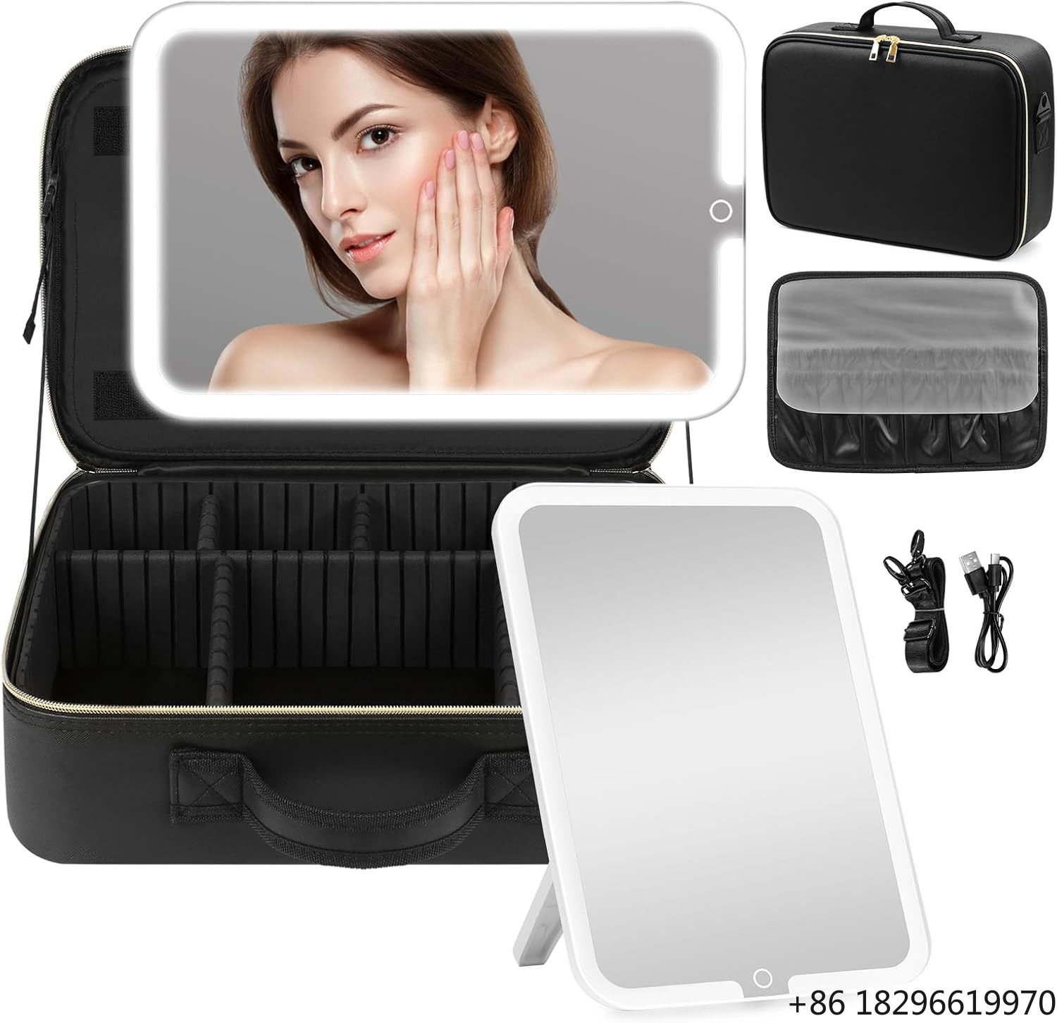 حقيبة مكياج محمولة للسفر مع مر - مراجعة Women Vanity Bags وسعره