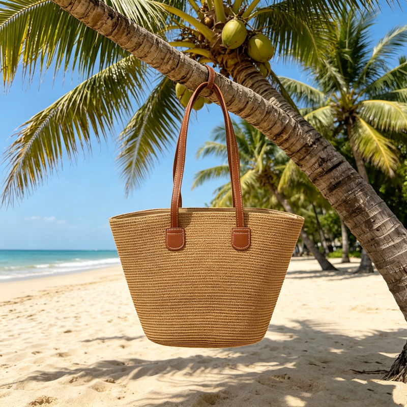 حقيبة يد نسائية من القش بلون و - مراجعة Women Bags Leather وسعره