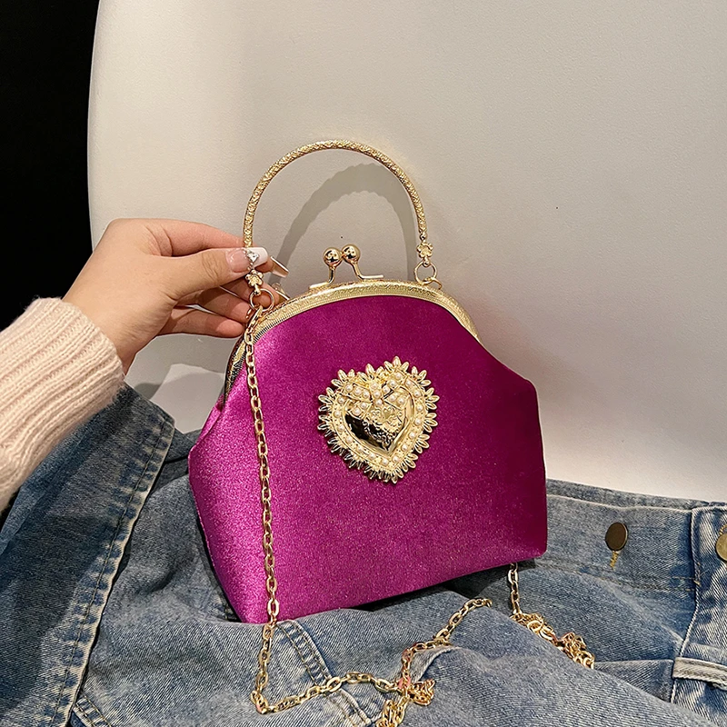 سلاسل المخملية الإطار القلب عش - مراجعة Women Bags Sale وسعره