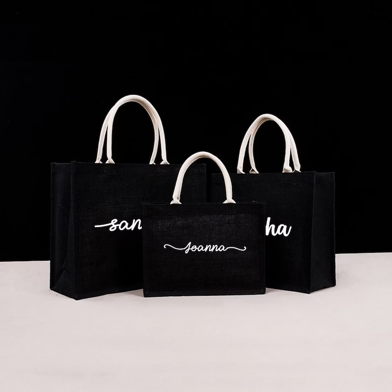 شخصية الأسود الخيش حمل الحقائب - مراجعة Women Bags Jute وسعره