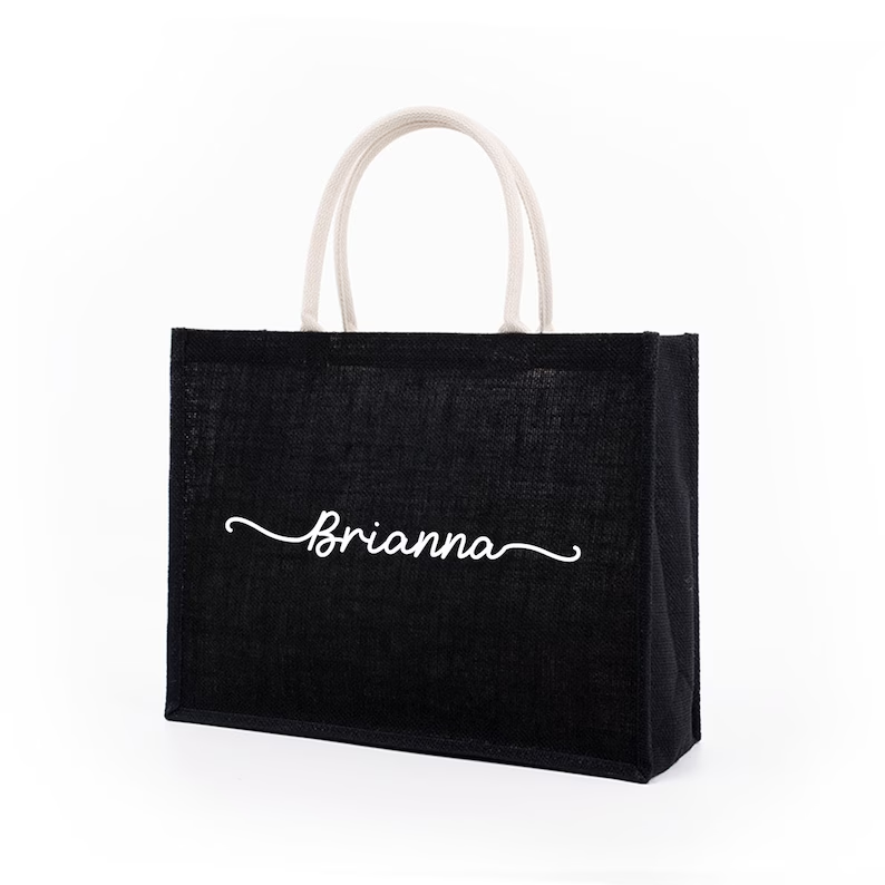 شخصية الأسود الخيش حمل الحقائب - مراجعة Women Bags Jute وسعره