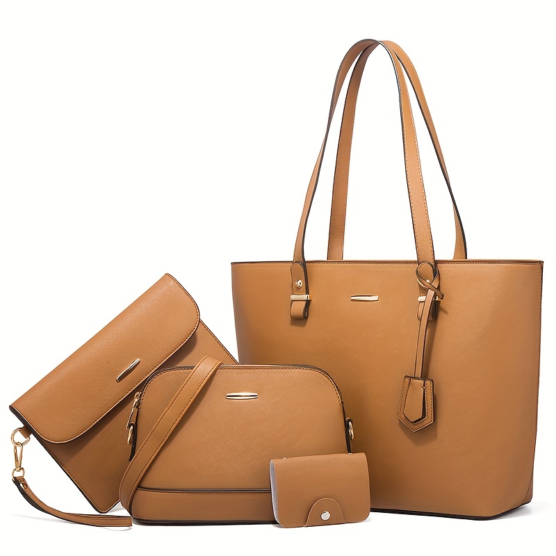 4 قطع أزياء المرأة حقيبة مجموع - مراجعة Women Bags Leather وسعره