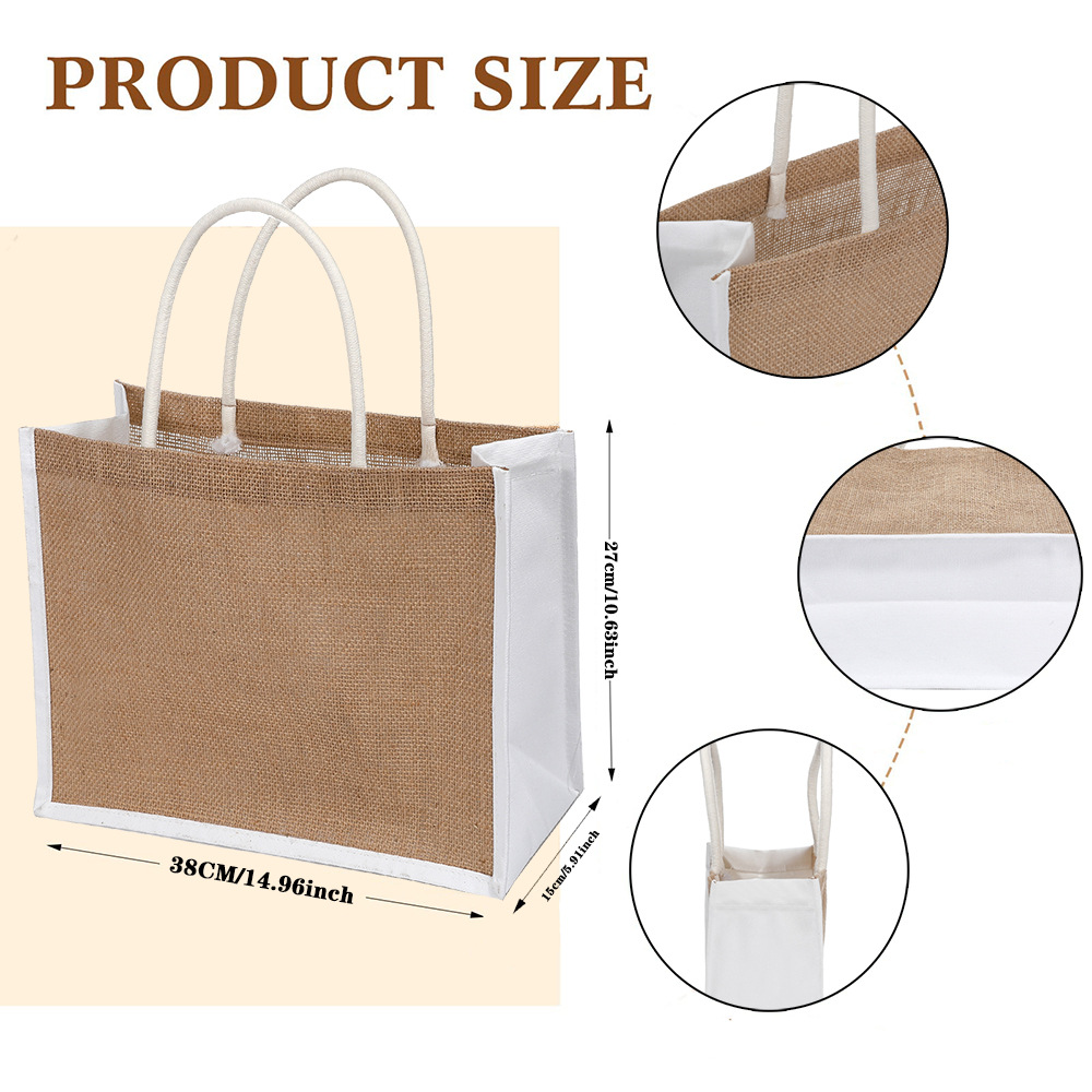 حقيبة يد نسائية مطبوعة بعبارة  - مراجعة Women Bags Jute وسعره