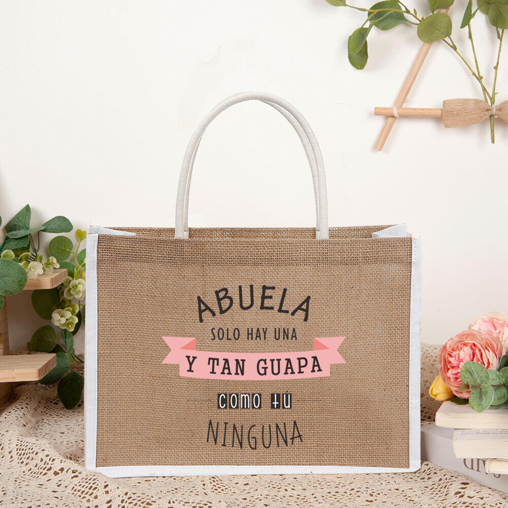 حقيبة يد نسائية مطبوعة بعبارة  - مراجعة Women Bags Jute وسعره