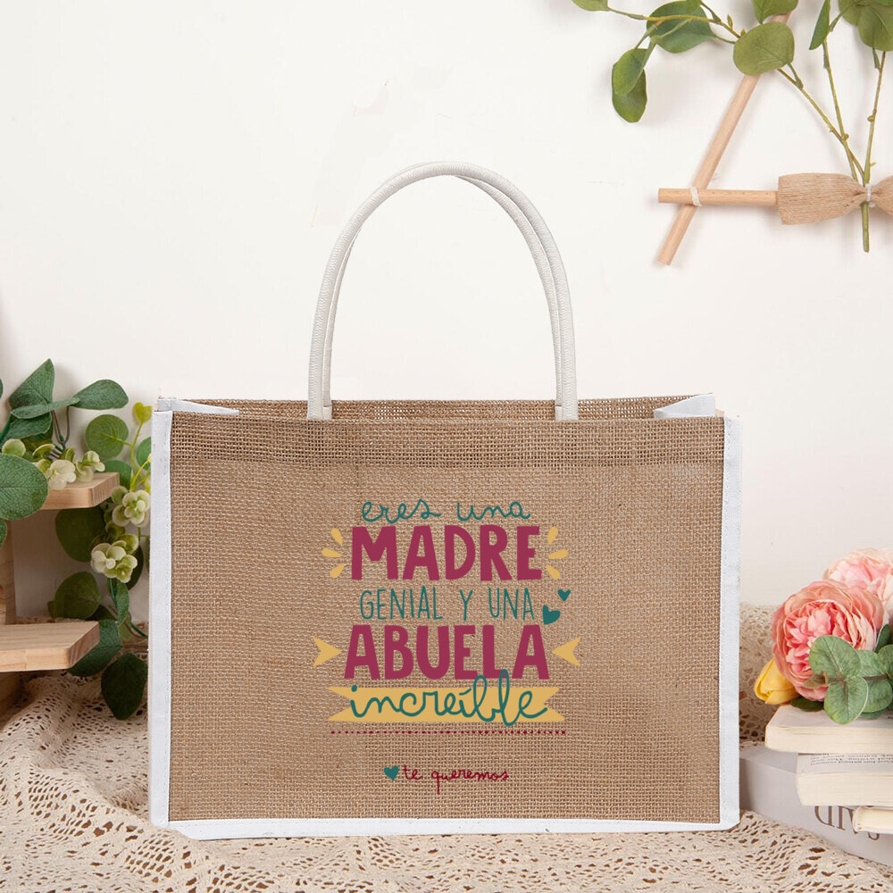 حقيبة يد نسائية مطبوعة بعبارة  - مراجعة Women Bags Jute وسعره